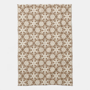 Antique lace - cream and brown kitchen towel