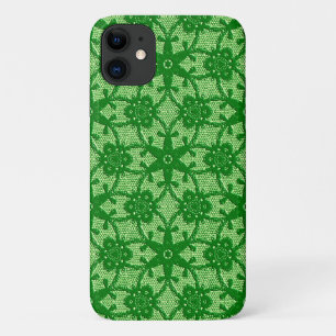 Antique lace - emerald and lime green iPhone 11 case