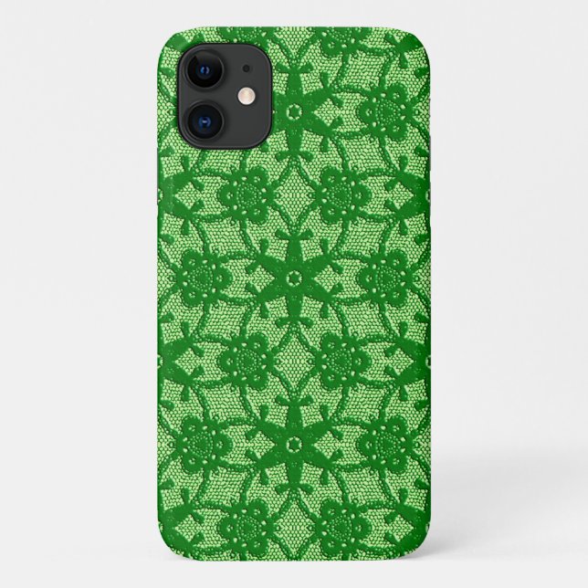 Antique lace - emerald and lime green Case-Mate iPhone case (Back)