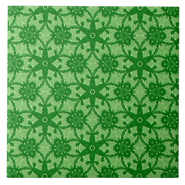 Antique lace - emerald and lime green tile (Front)
