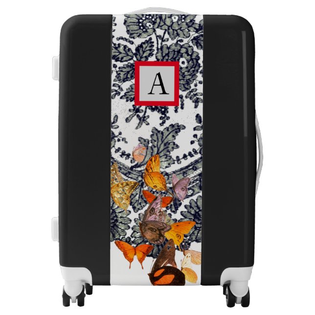 ANTIQUE LACE PATTERN CUSTOM INITIAL LUGGAGE (Front)