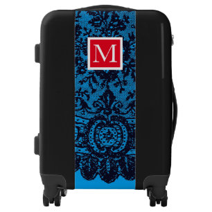 ANTIQUE LACE PATTERN CUSTOM INITIAL SUITCASE