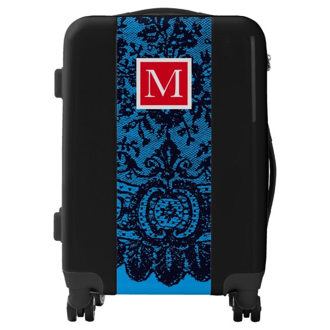 ANTIQUE LACE PATTERN CUSTOM INITIAL SUITCASE (Front)