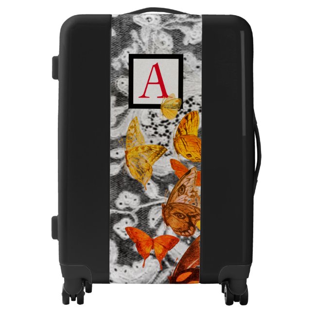 ANTIQUE LACE PATTERN CUSTOM INITIAL SUITCASE (Front)