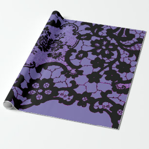 ANTIQUE LACE PATTERN IN PURPLE GIFT WRAPPING PAPER