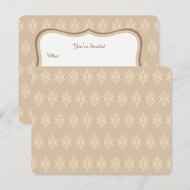 Antique Lace Pattern Invitations (Front/Back)