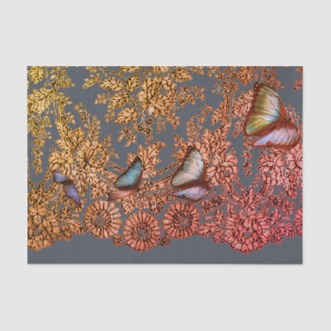 ANTIQUE LACE PATTERN TISSUE PAPER GREY (Front)