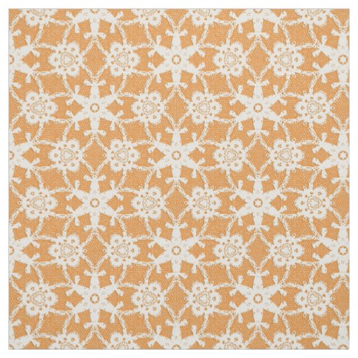 Antique lace print - orange and cream fabric