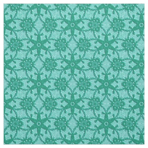 Antique lace print - turquoise and aqua fabric