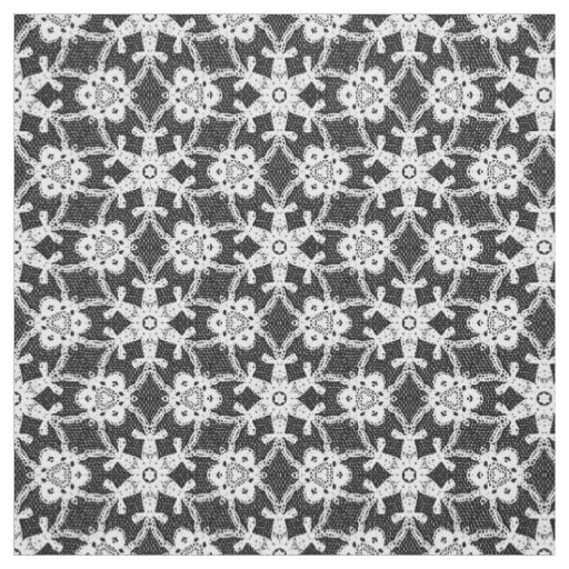 Antique lace print - white and black fabric