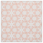 Antique lace print - white and peach fabric