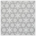 Antique lace print - white and silver grey fabric