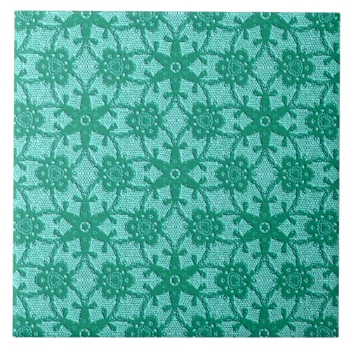 Antique lace _ turquoise and aqua ceramic tile