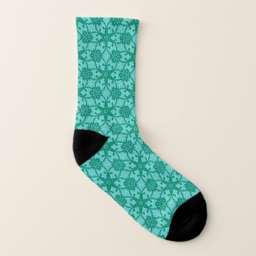 Antique lace _ turquoise and aqua socks