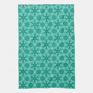 Antique lace - turquoise and aqua towel