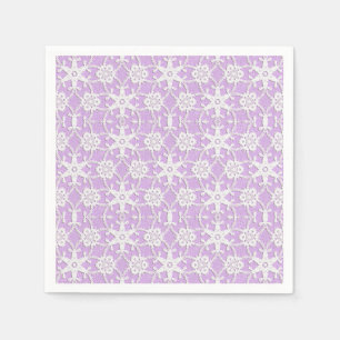 Antique lace - white and lavender paper napkins