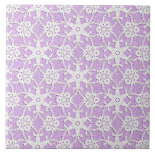 Antique lace - white and lavender tile