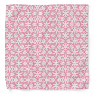Antique lace - white and rose pink bandana