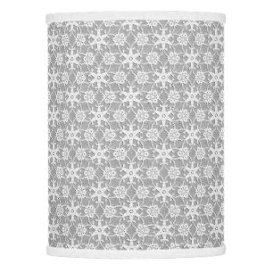 Antique lace - white and silver grey lamp shade