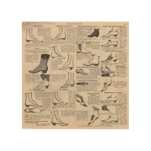 Antique Ladies Shoe Catalog Page Vintage Print