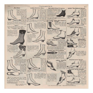 Antique Ladies Shoe Catalog Page Vintage Print Acrylic Print