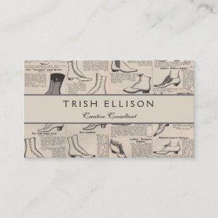 Antique Ladies Shoe Catalog Page Vintage Print Business Card