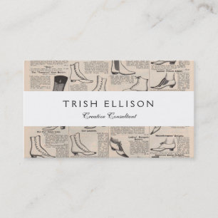 Antique Ladies Shoe Catalog Page Vintage Print Business Card