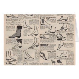 Antique Ladies Shoe Catalog Page Vintage Print Cards