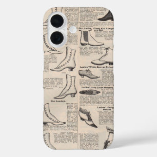 Antique Ladies Shoe Catalog Page Vintage Print iPhone 16 Case