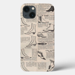 Antique Ladies Shoe Catalog Page Vintage Print iPhone 13 Case