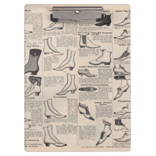 Antique Ladies Shoe Catalog Page Vintage Print Clipboard