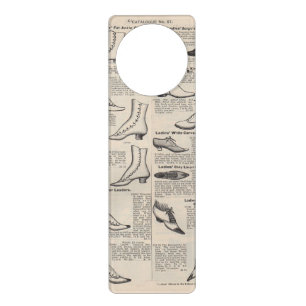 Antique Ladies Shoe Catalog Page Vintage Print Door Hanger