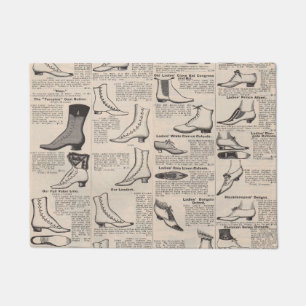 Antique Ladies Shoe Catalog Page Vintage Print Doormat