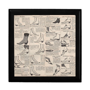 Antique Ladies Shoe Catalog Page Vintage Print Jewelry Box
