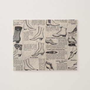 Antique Ladies Shoe Catalog Page Vintage Print Jigsaw Puzzle