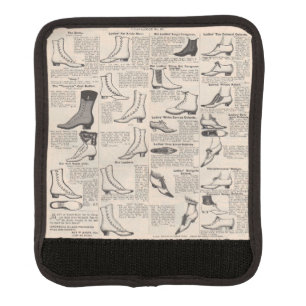 Antique Ladies Shoe Catalog Page Vintage Print Luggage Handle Wrap