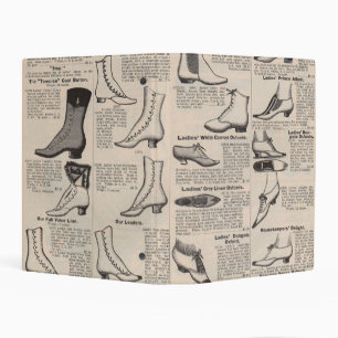 Antique Ladies Shoe Catalog Page Vintage Print Mini Binder