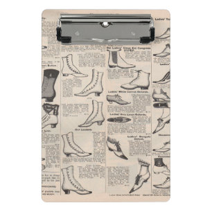 Antique Ladies Shoe Catalog Page Vintage Print Mini Clipboard