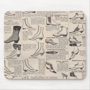 Antique Ladies Shoe Catalog Page Vintage Print Mouse Pad