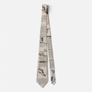 Antique Ladies Shoe Catalog Page Vintage Print Neck Tie