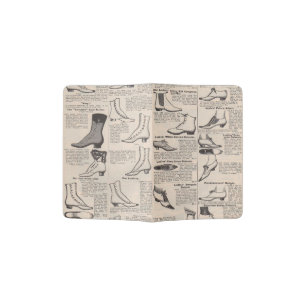 Antique Ladies Shoe Catalog Page Vintage Print Passport Holder