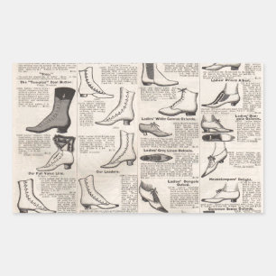 Antique Ladies Shoe Catalog Page Vintage Print Rectangular Sticker