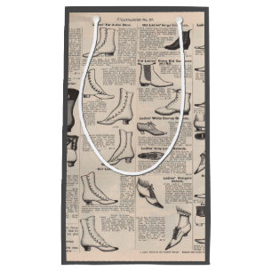 Antique Ladies Shoe Catalog Page Vintage Print Small Gift Bag