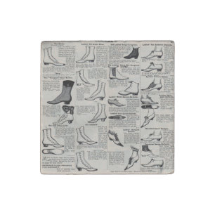 Antique Ladies Shoe Catalog Page Vintage Print Stone Magnet