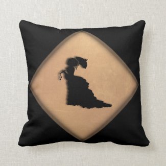 Antique Lady and Gentleman Throw Pillow