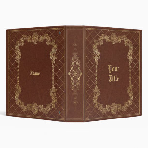 Antique Leather Book Aesthetic  3 Ring Binder