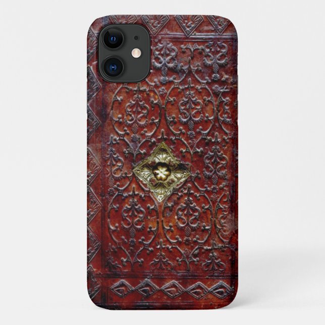 Antique Leather Book Bibliophile iPhone case (Back)
