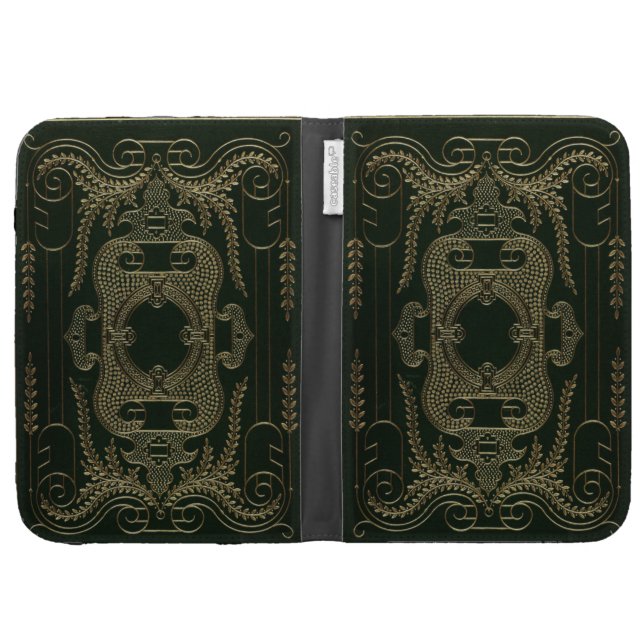 Antique Leather Book binding Kindle Keyboard Case (Opened)