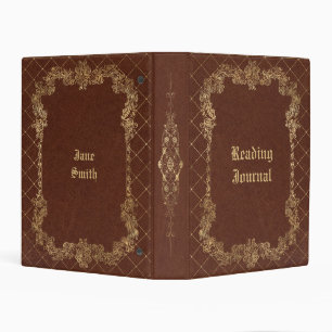 Antique Leather Book Cover Aesthetic Mini Binder