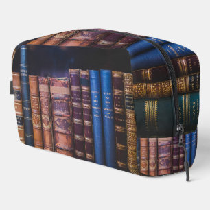 Antique Leather Book Spines Library Dark Academia Dopp Kit